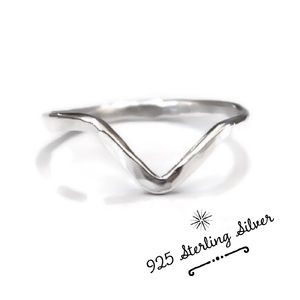 925 sterling silver chevron midi ring